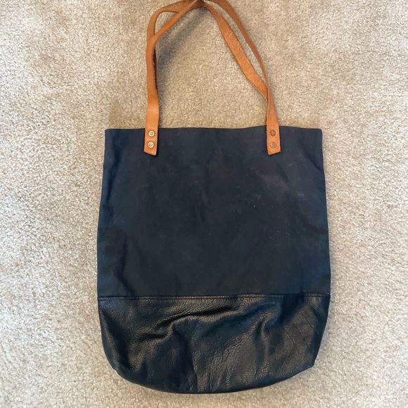 AWL Snap leather and canvas tote - Picture 3 of 6